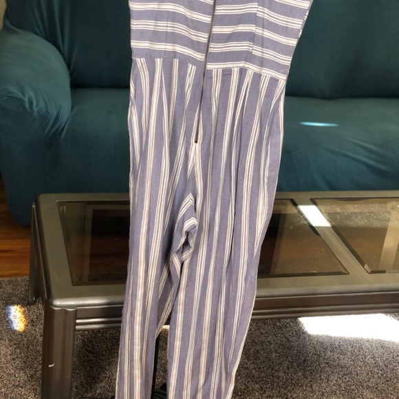 Striped Bow Front Tie Jumpsuit - Picture 2 of 5
